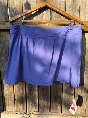 Lands’ End NWT Periwinkle Swim Skirt Size 16W Built-In Brief